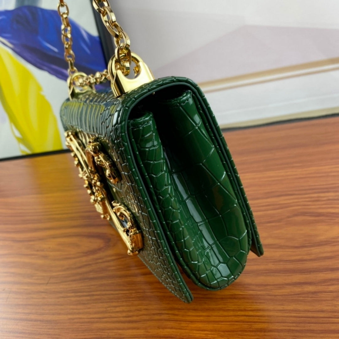 DG Girls Green Crossbody Bag with Details 21cm