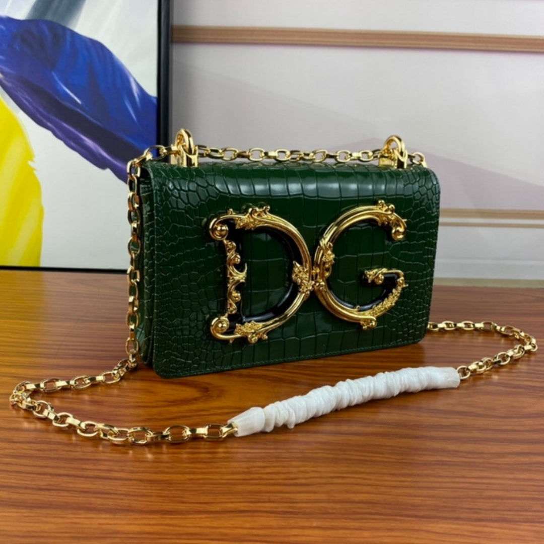 DG Girls Green Crossbody Bag with Details 21cm