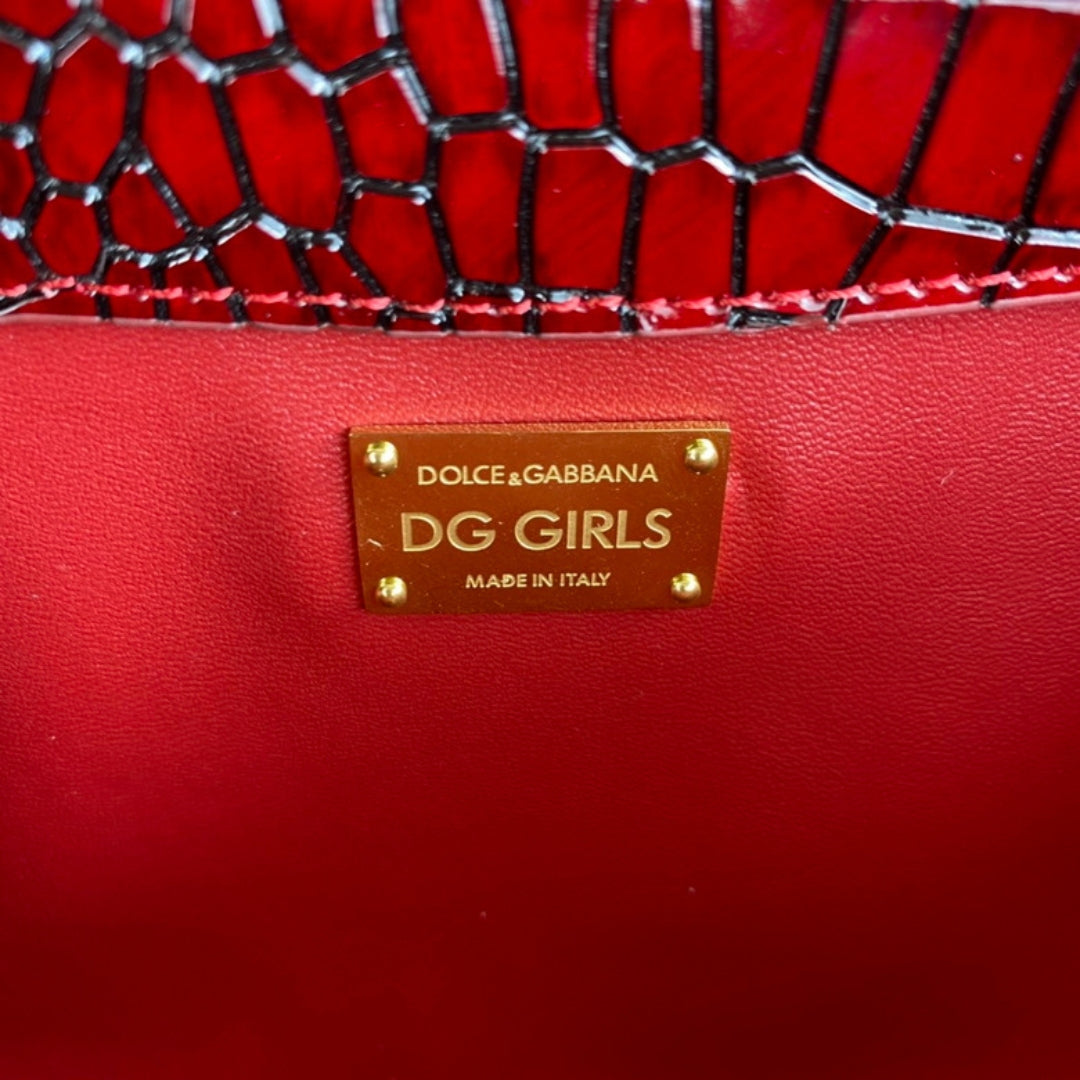 DG Girls Red Crossbody Bag with Details 21cm