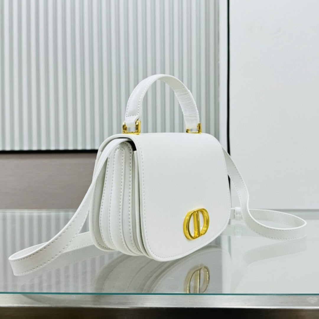 Dio 30 Montaigne Avenue Top Handle Bag White 19cm