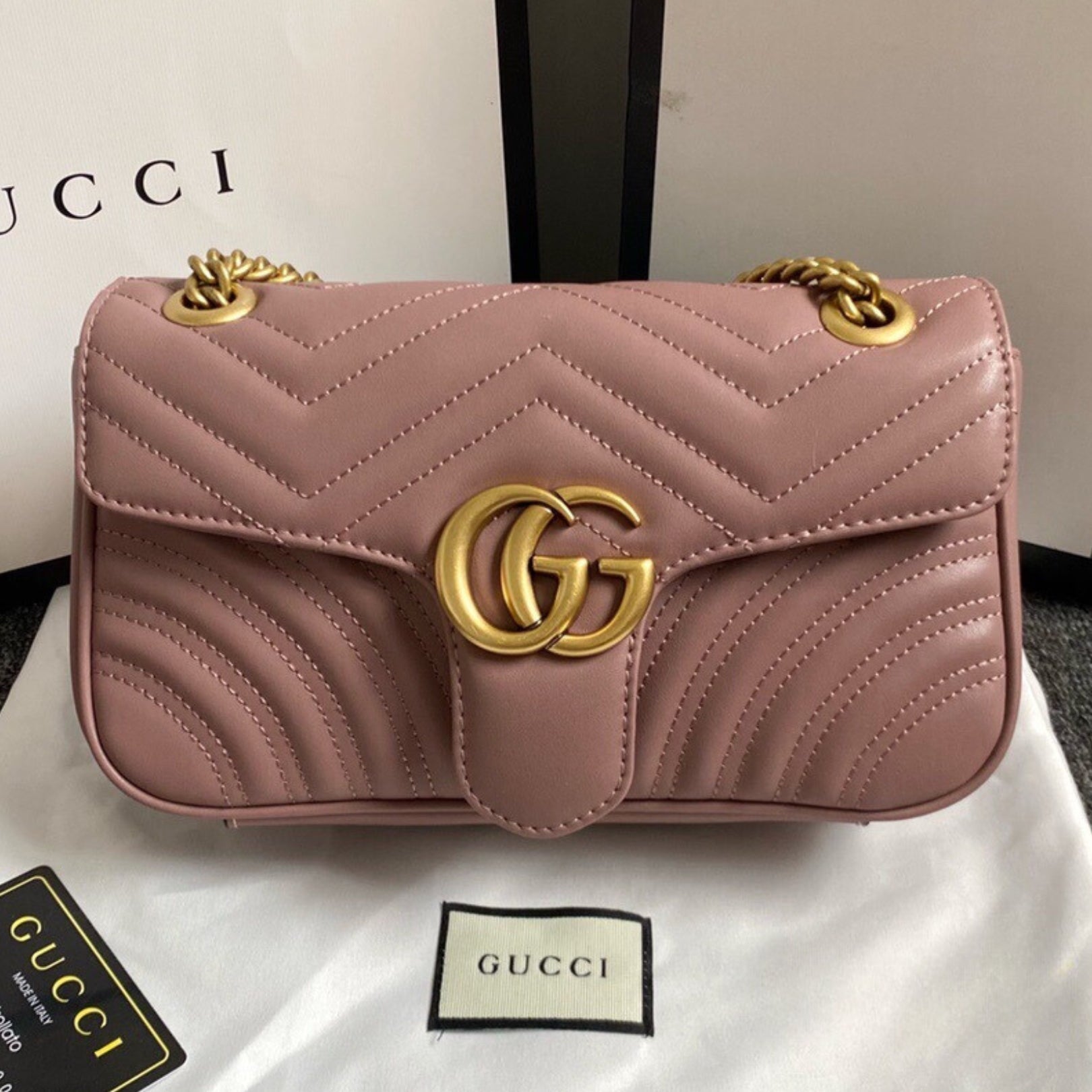 GG Marmont Small Dusty Pink Bag 26cm