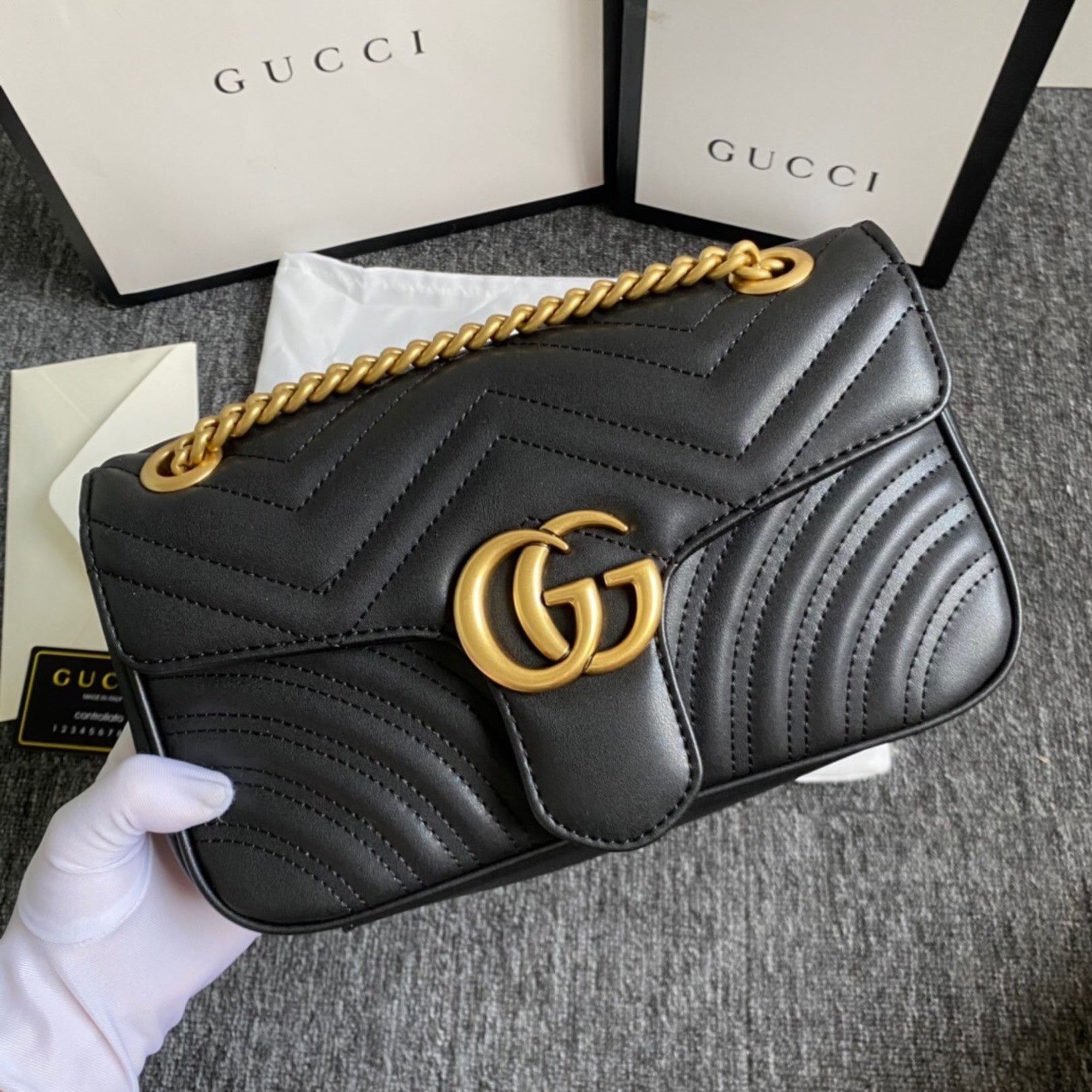 GG Marmont Small Black Bag 26cm
