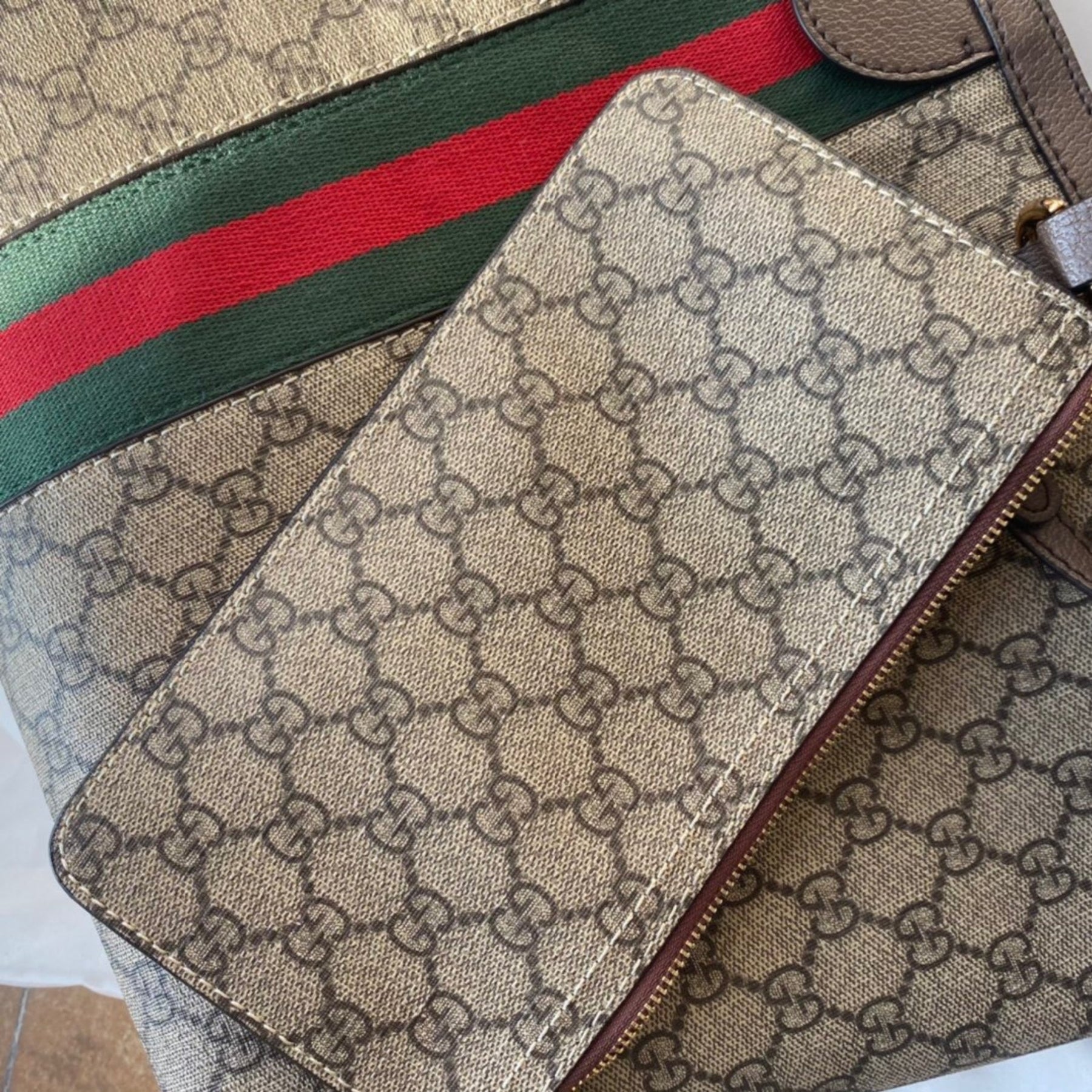 GG Ophidia Tote Media Supreme Beige Green and Red Web Bag