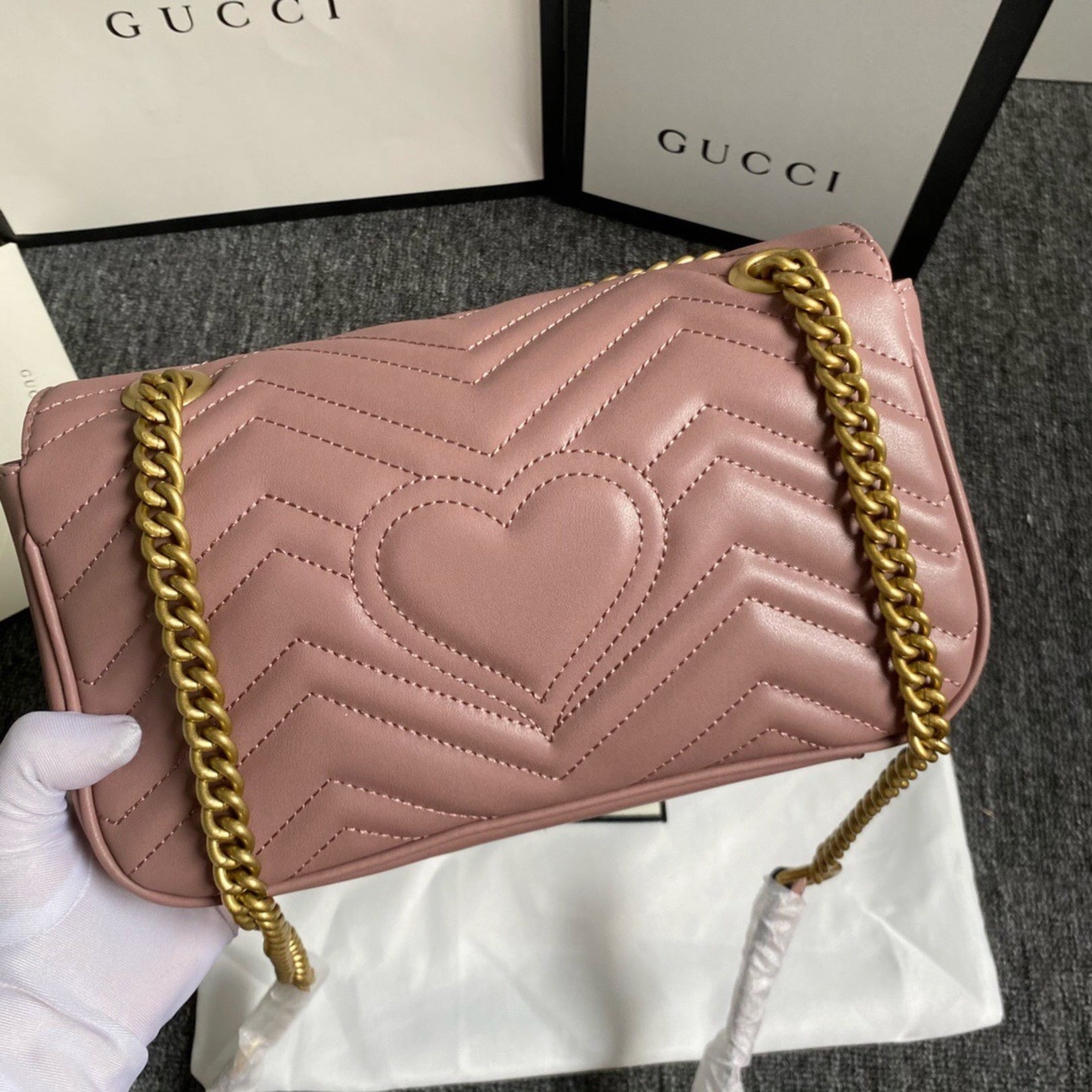 GG Marmont Small Dusty Pink Bag 26cm