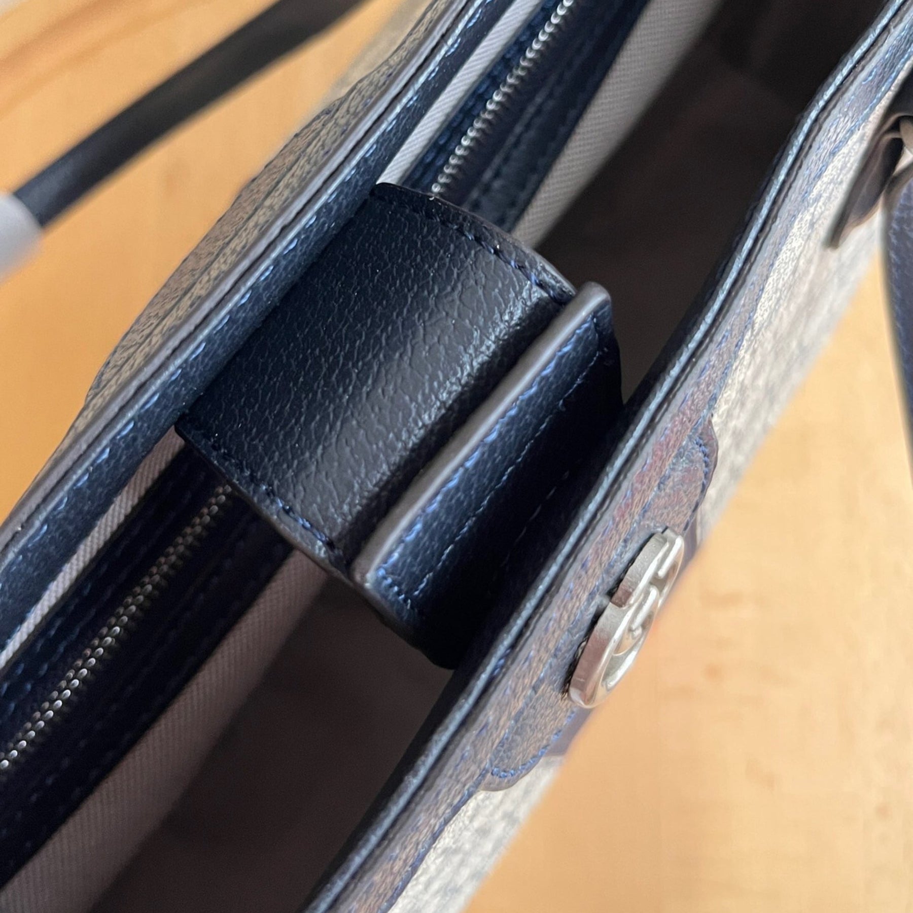 GG Ophidia Tote Medium Supreme Beige Web Red and Blue 38cm