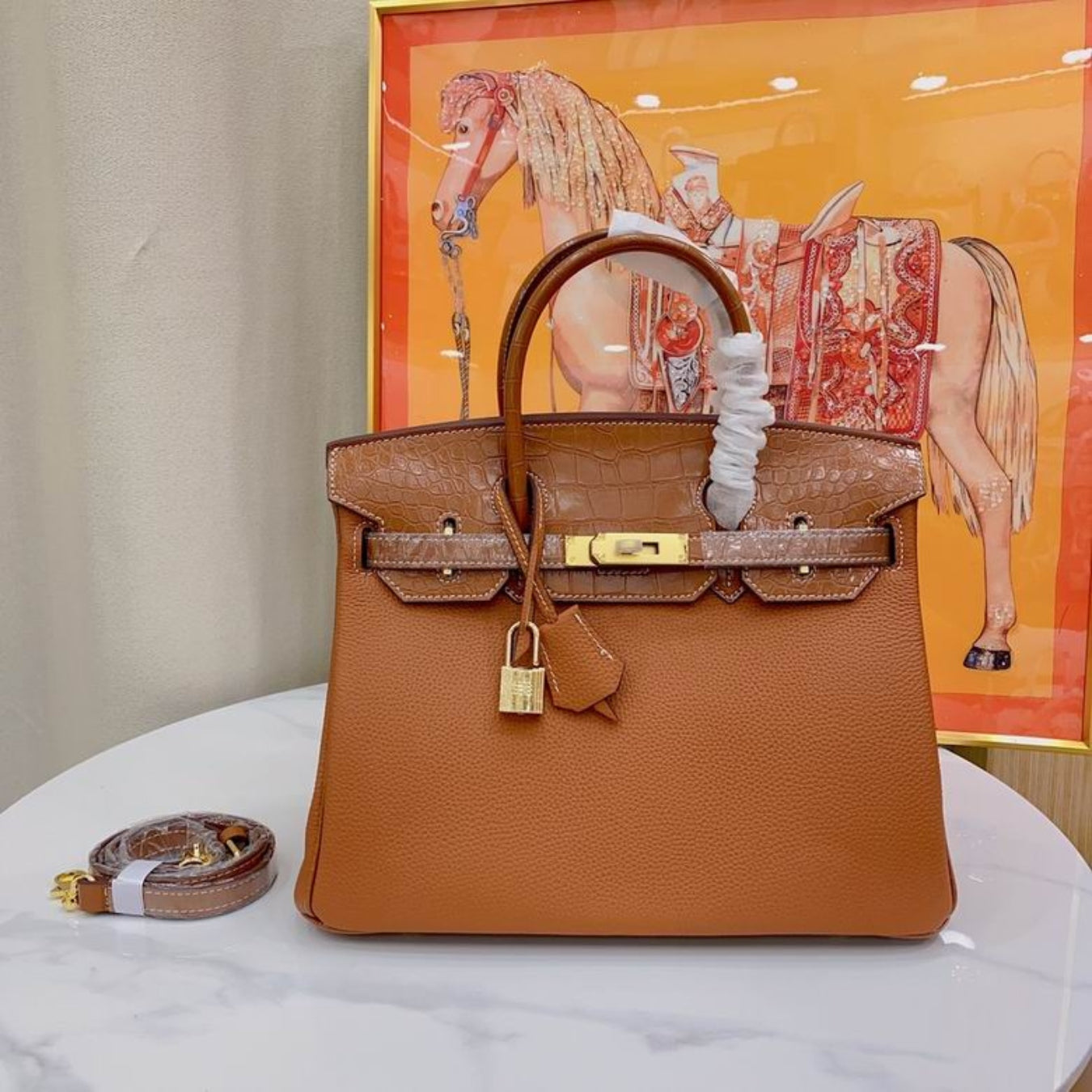 HRMS Birkin Caramel Bag
