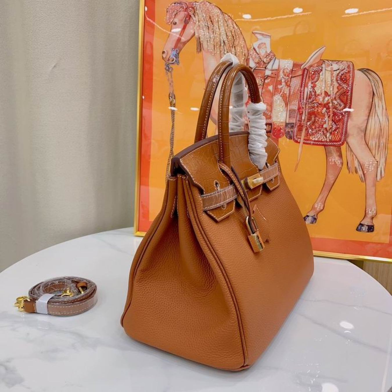 HRMS Birkin Caramel Bag