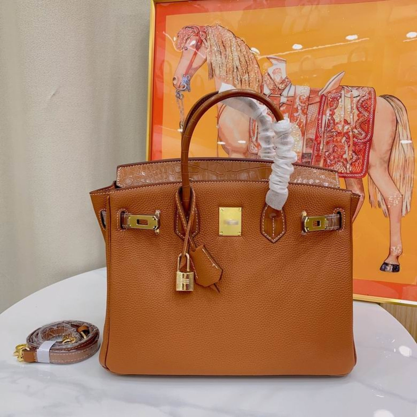HRMS Birkin Caramel Bag