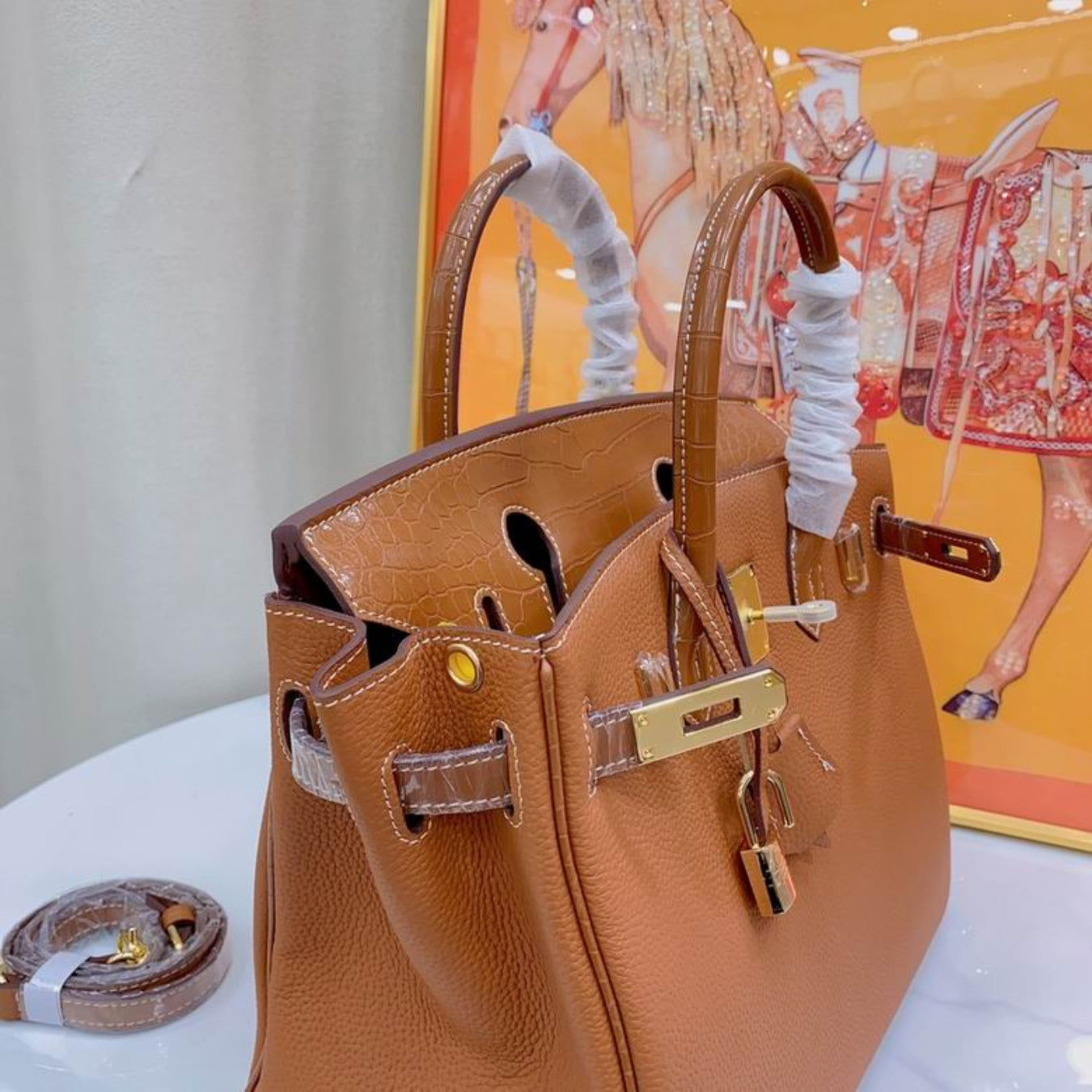 HRMS Birkin Caramel Bag