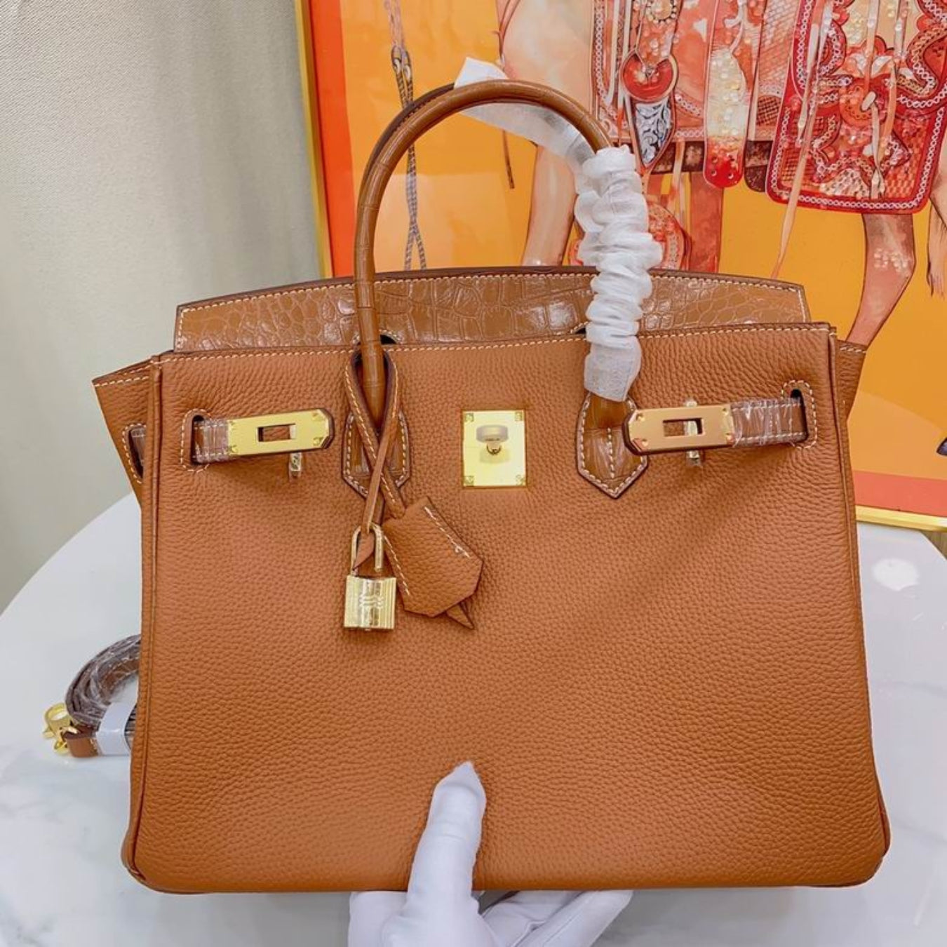 HRMS Birkin Caramel Bag