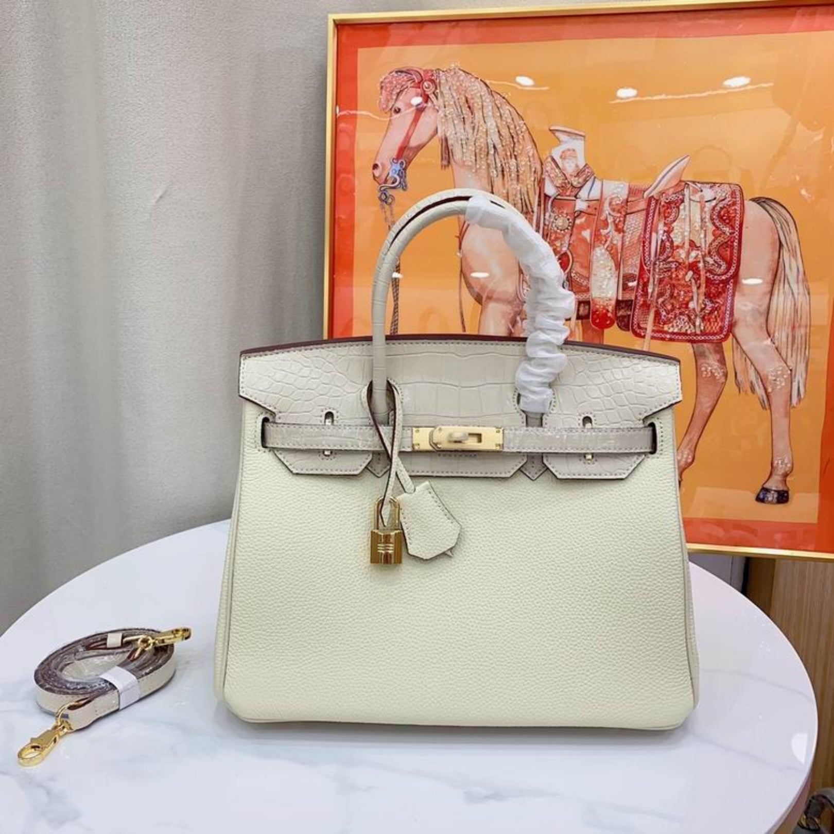 HRMS Birkin Bag Off White