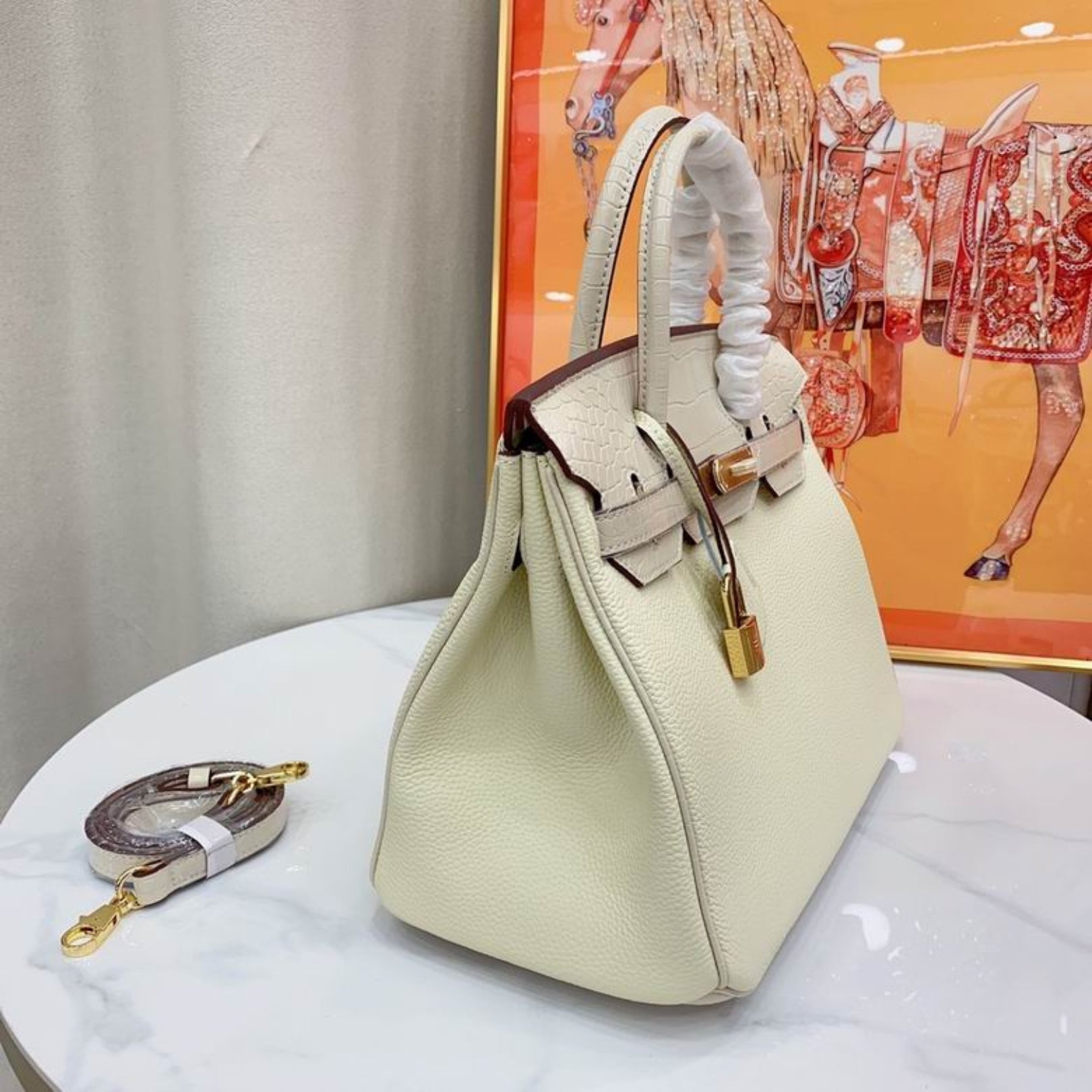 HRMS Birkin Bag Off White
