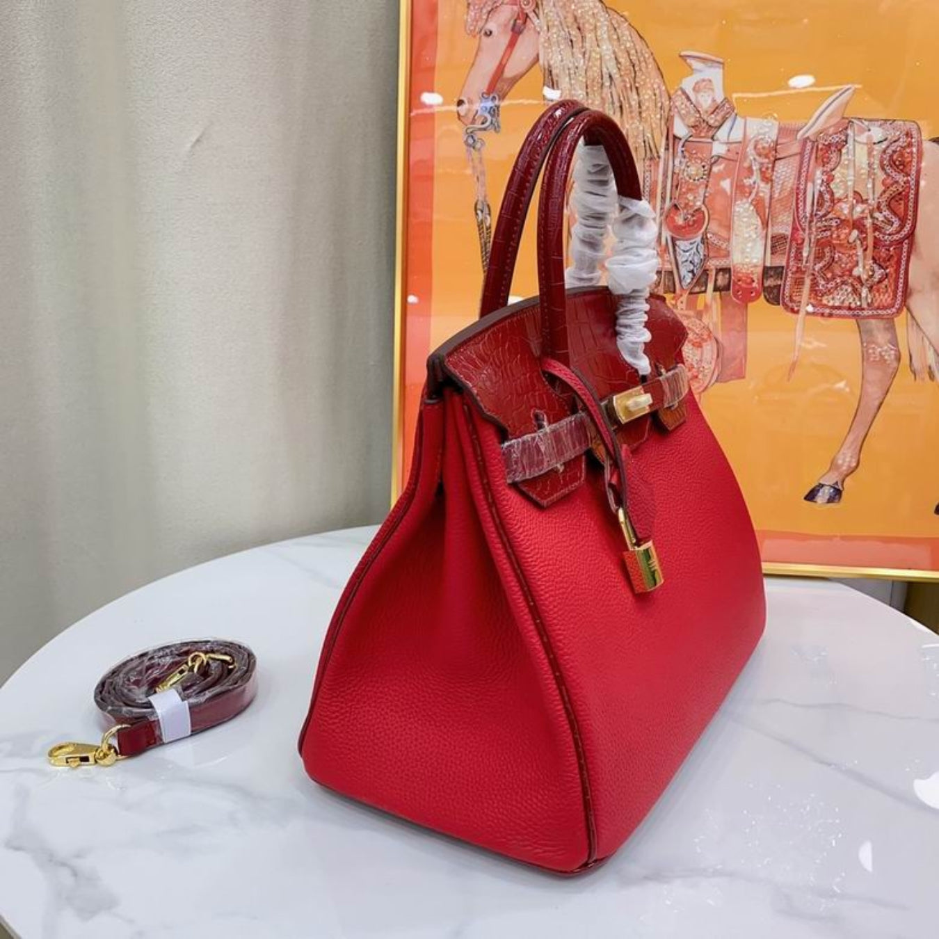 Red HRMS Birkin bag