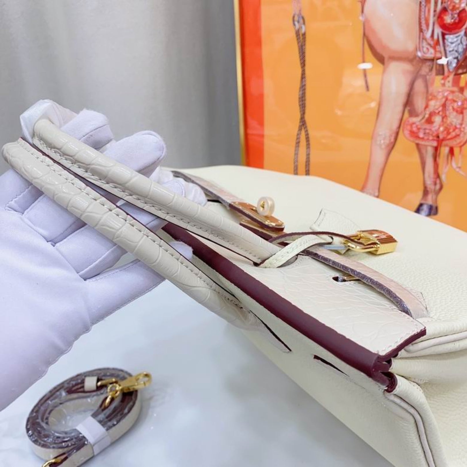 HRMS Birkin Bag Off White