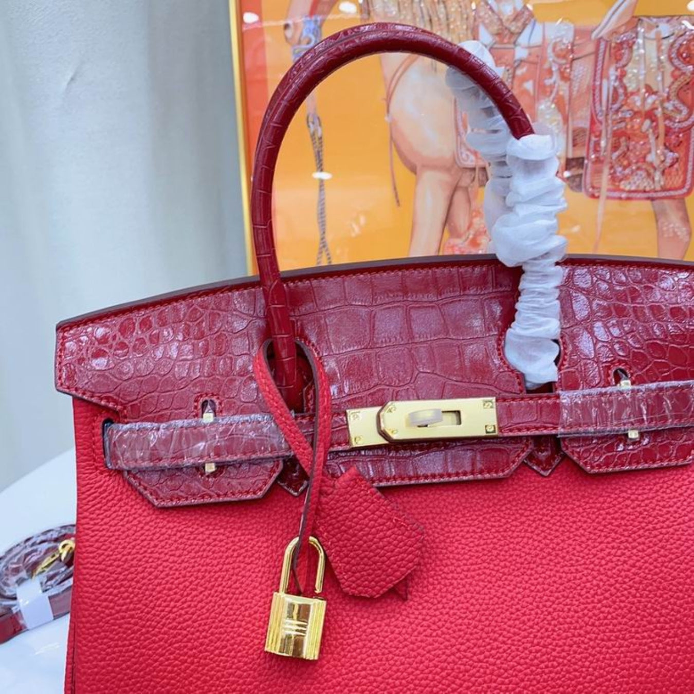 Red HRMS Birkin bag