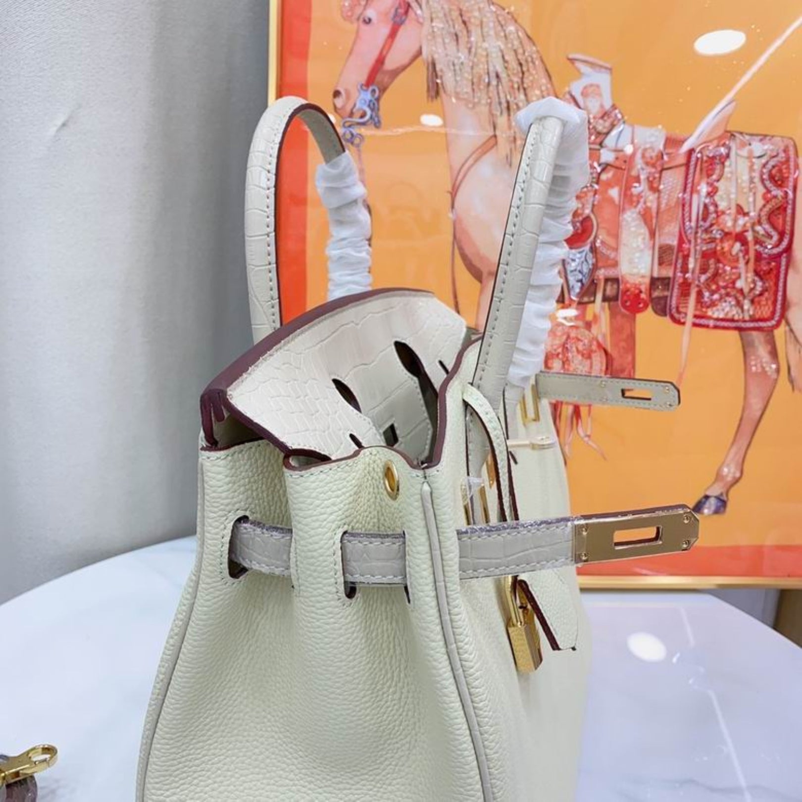 HRMS Birkin Bag Off White