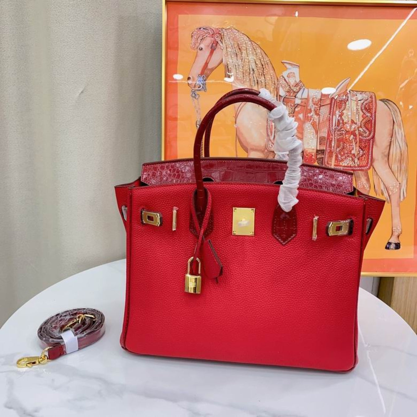 Red HRMS Birkin bag