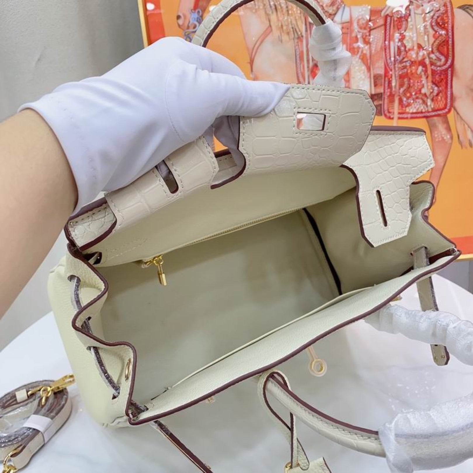 HRMS Birkin Bag Off White