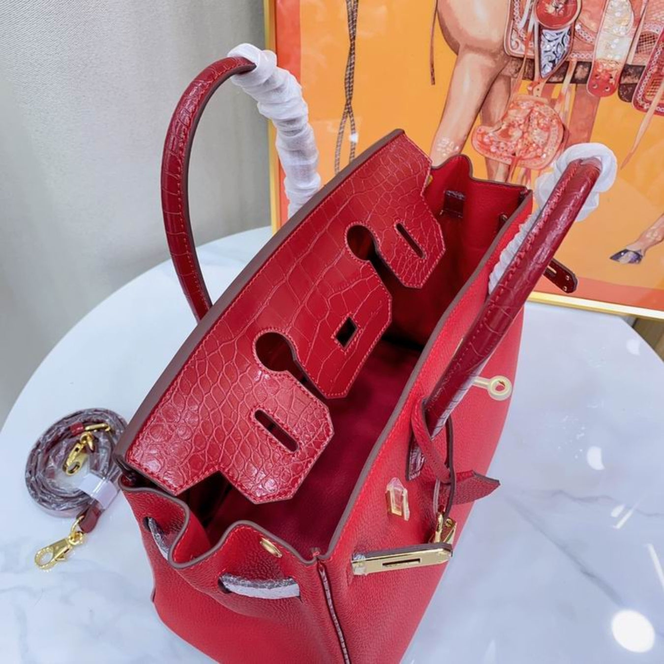 Red HRMS Birkin bag
