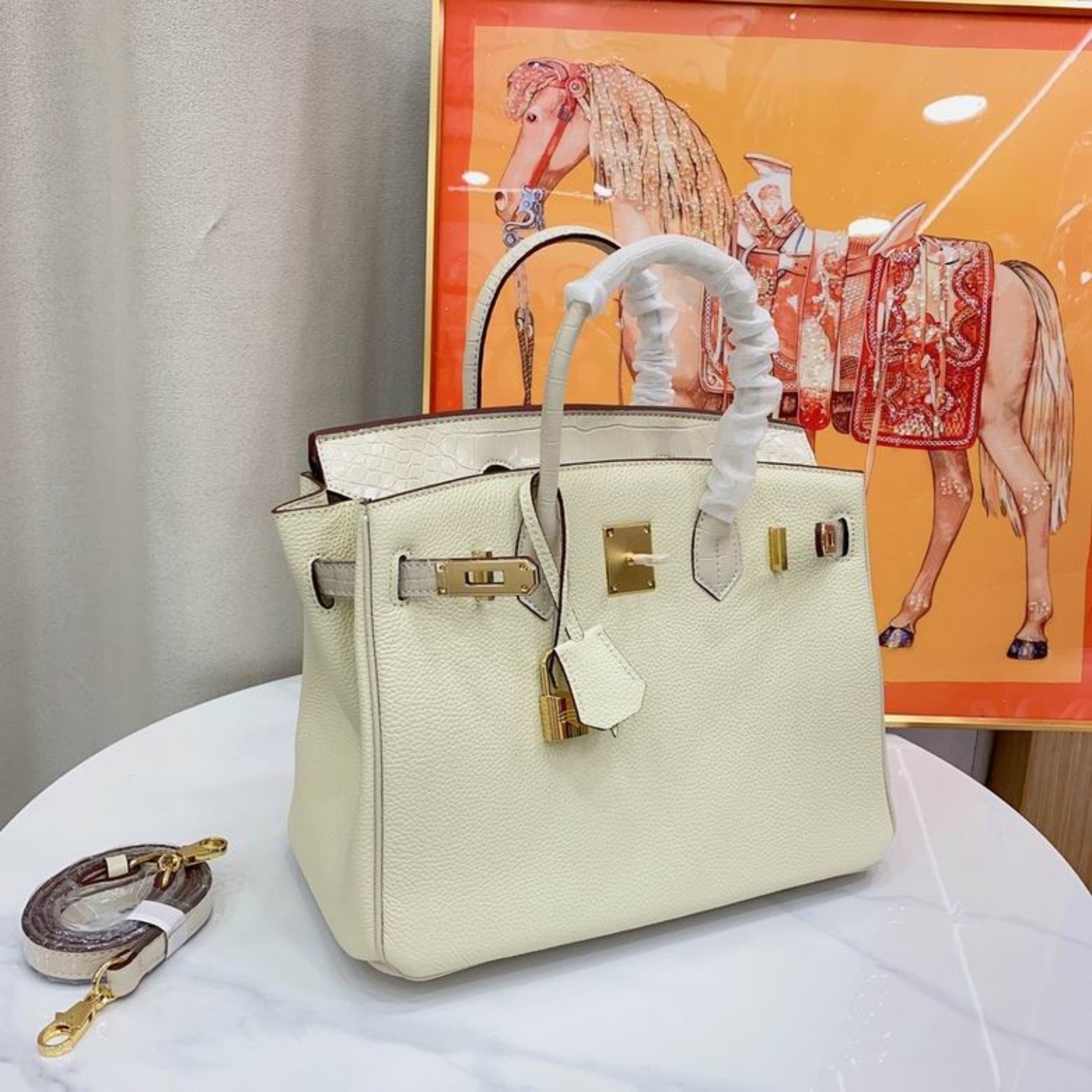 HRMS Birkin Bag Off White