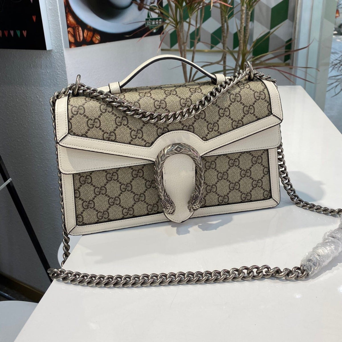 GG Dionysus light and medium canvas bag 28cm