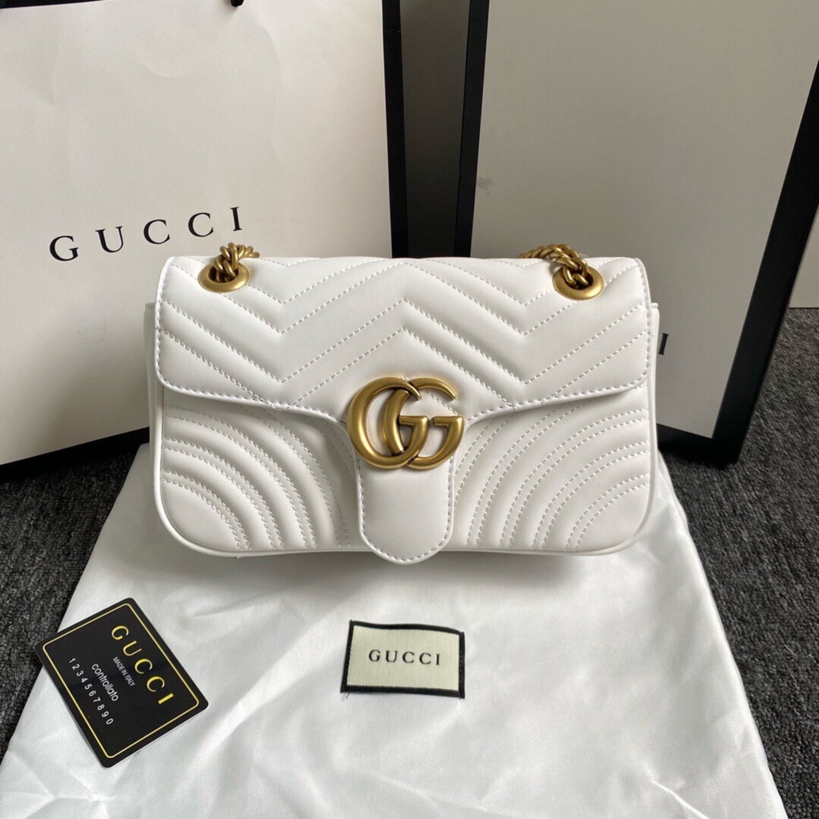 GG Marmont Small White Bag 26cm