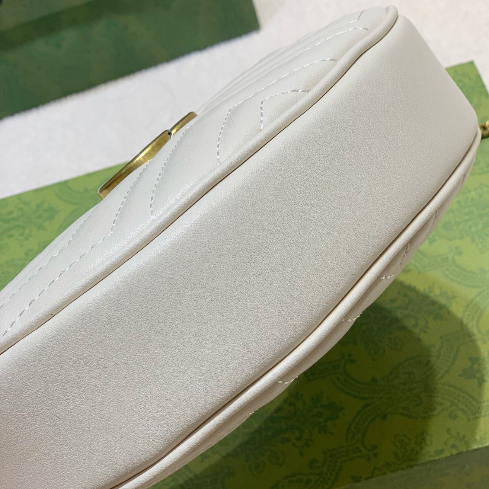 GG Marmont Mini half-moon bag White 21cm
