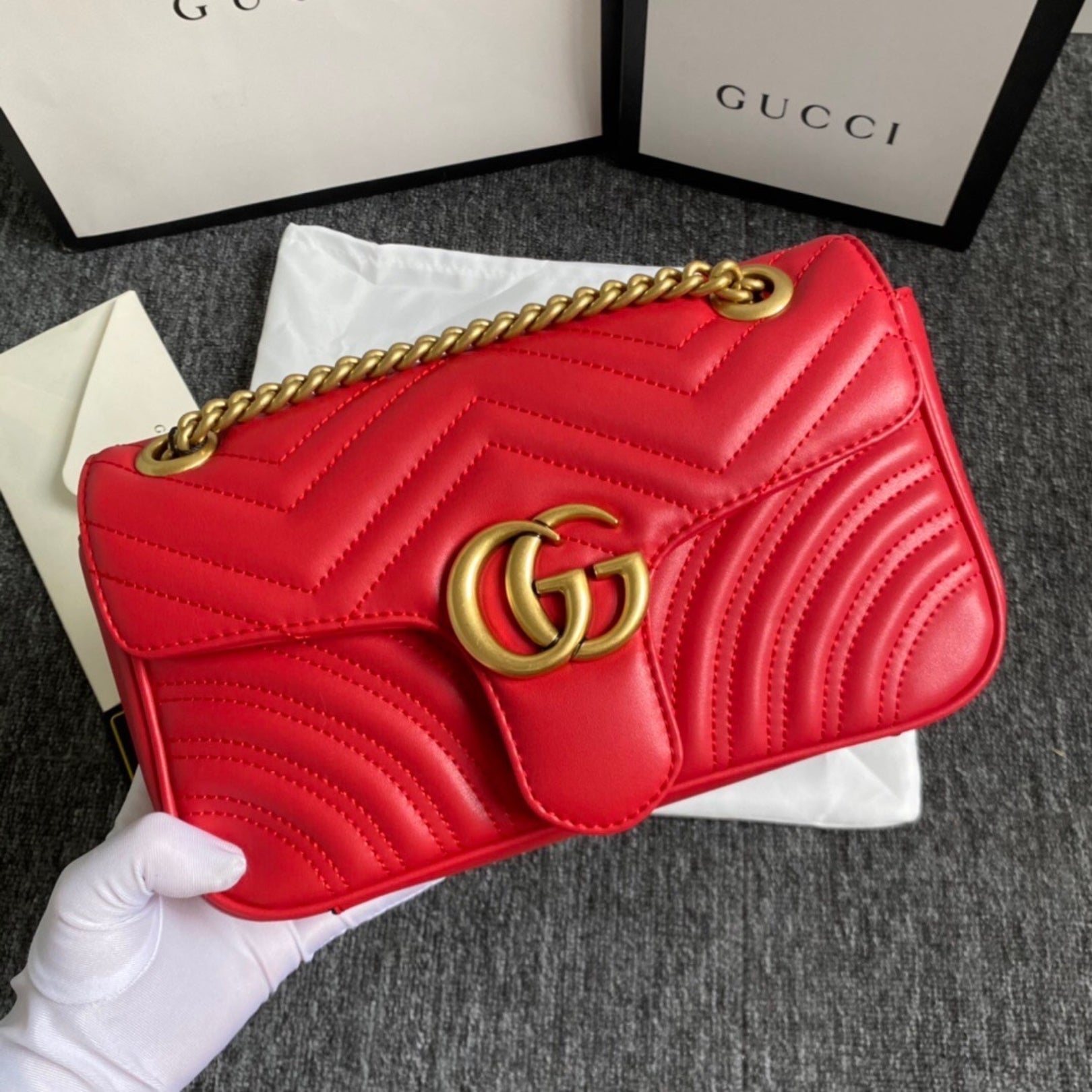 GG Marmont Small Red Bag 26cm