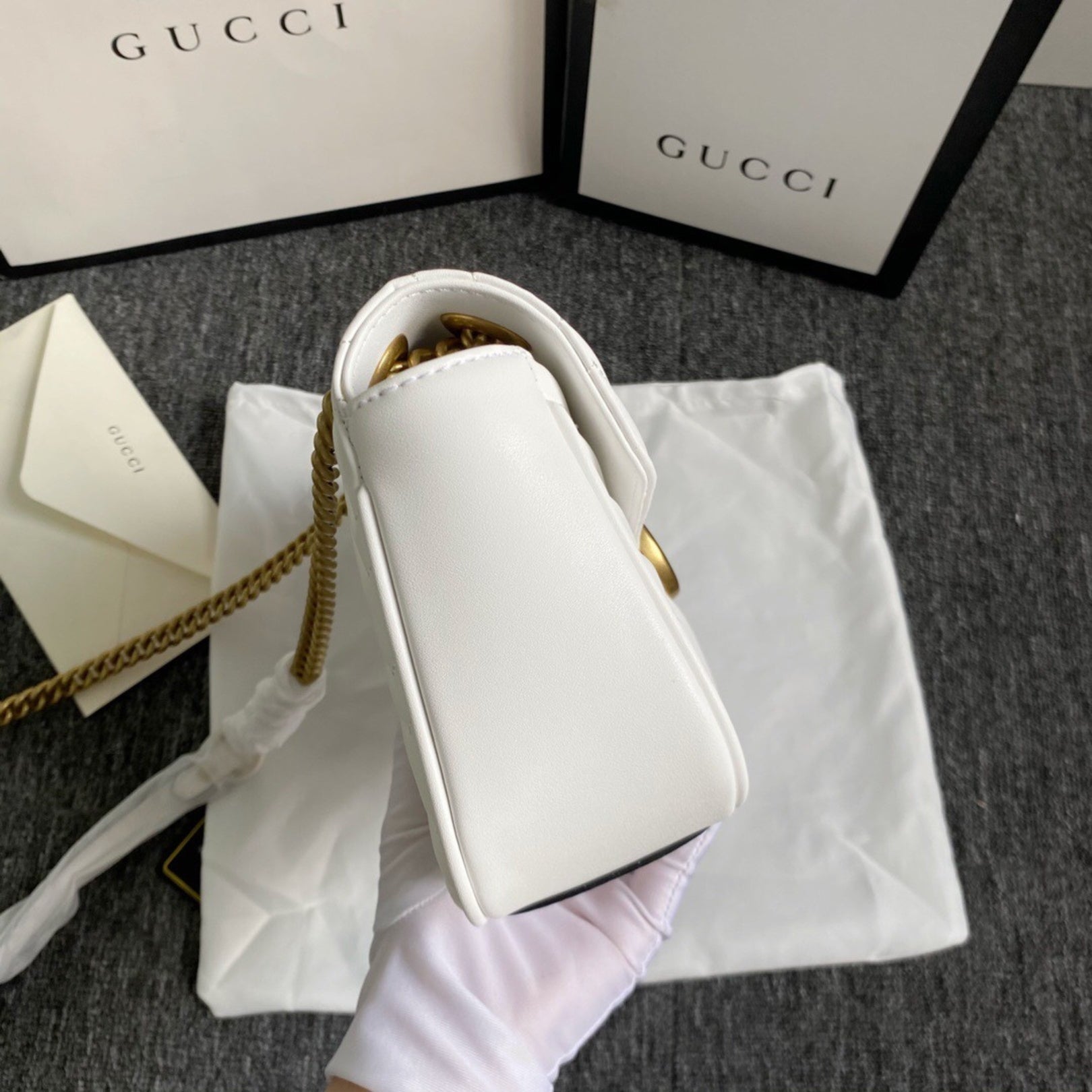 GG Marmont Small White Bag 26cm