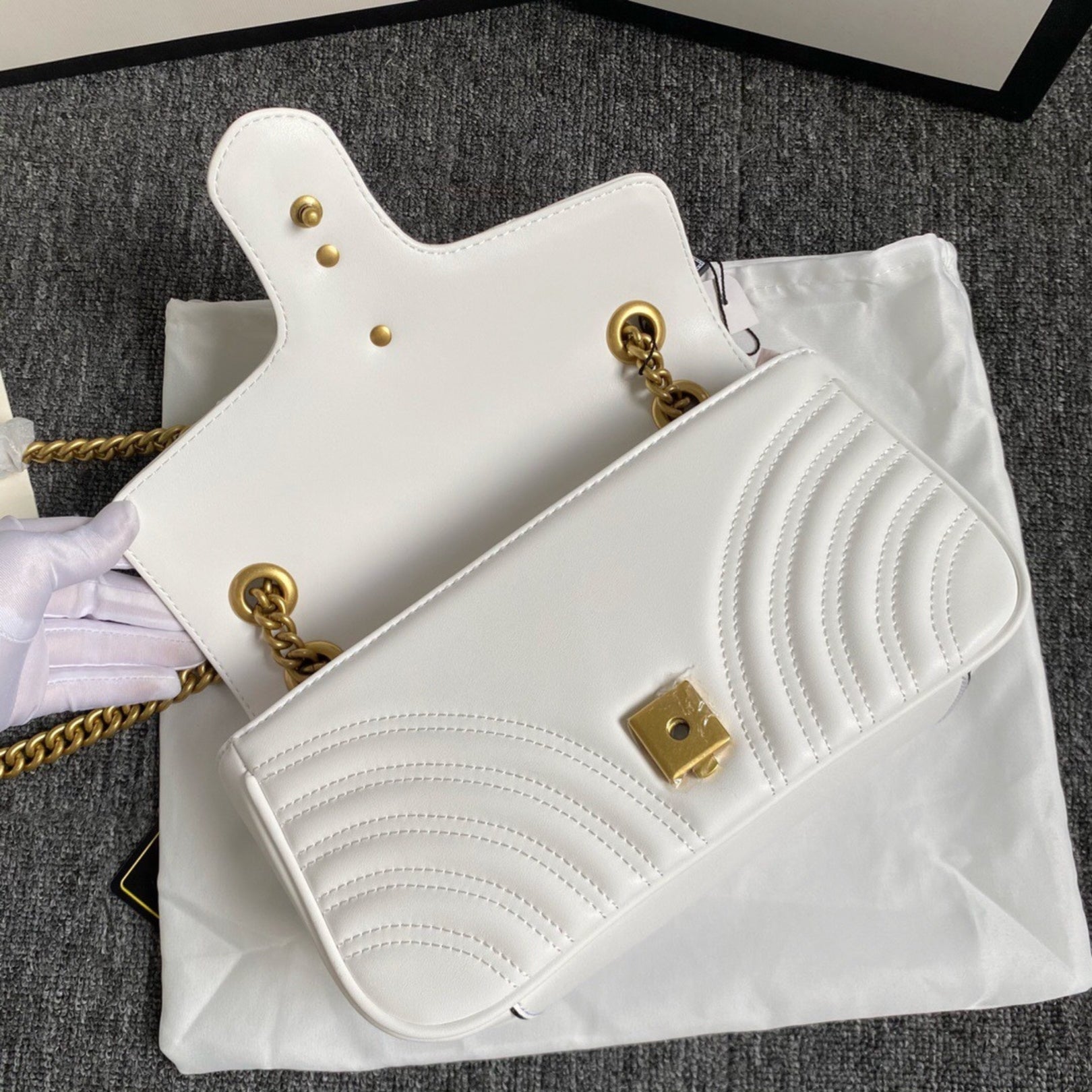 GG Marmont Small White Bag 26cm