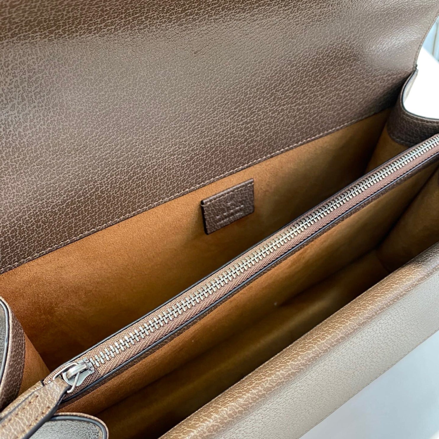 Bolsa GG Dionysus marrom e canvas média 28cm