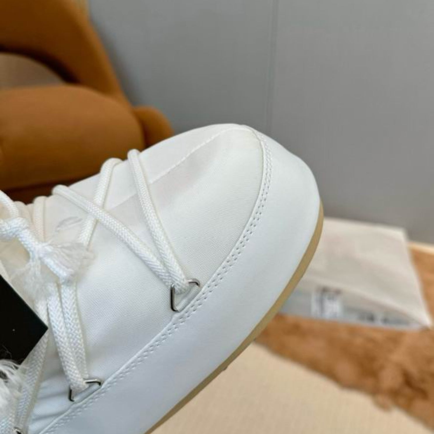 Mboot Waterproof High White and Gray Boot