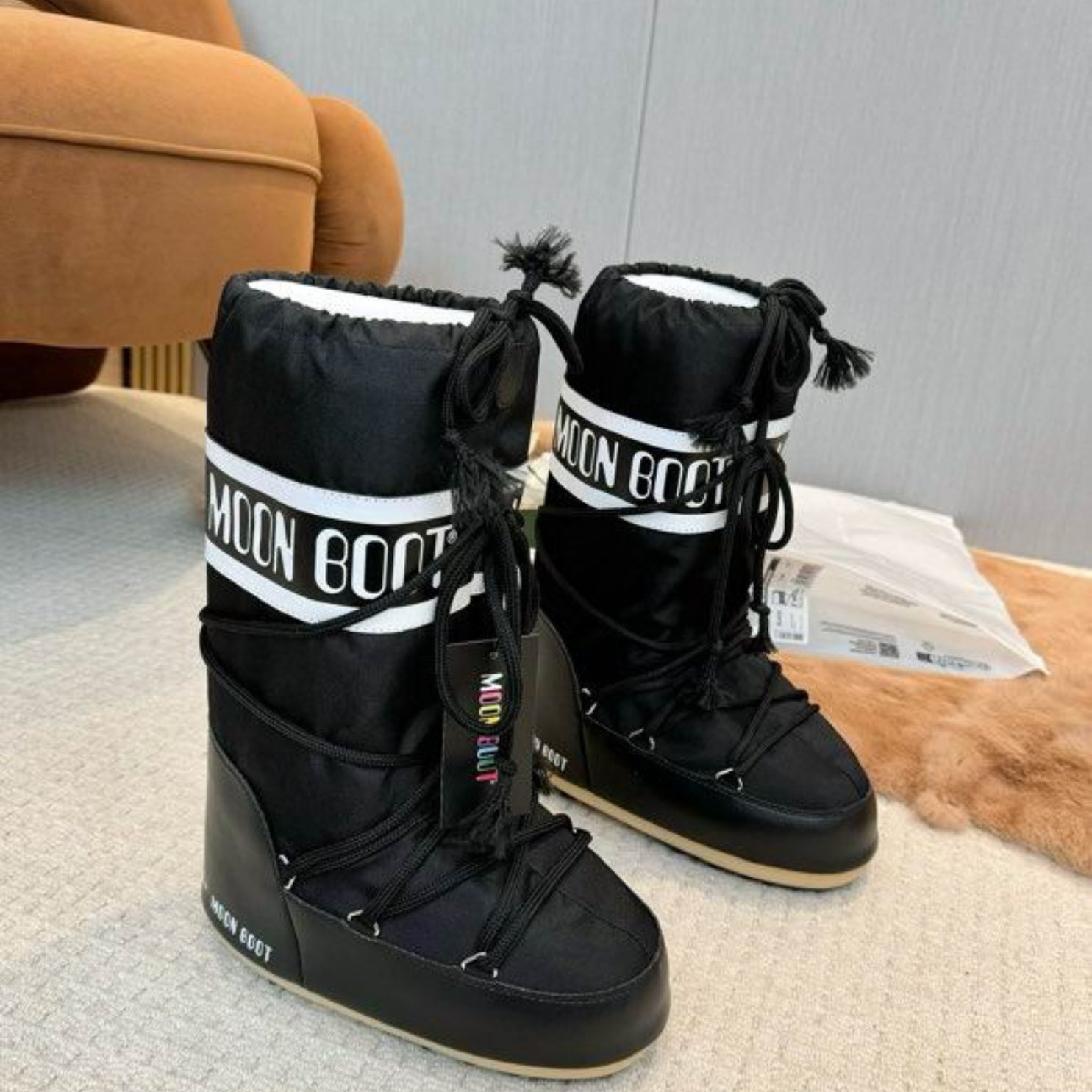 Mboot Waterproof High Black and White Boot