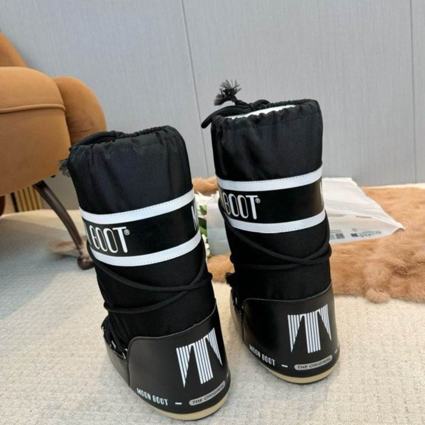 Mboot Waterproof High Black and White Boot