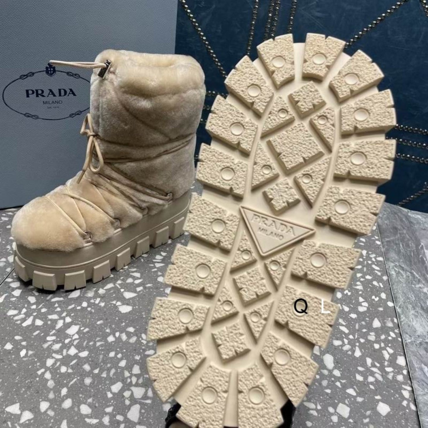 PRD Apres Beige Boots with Fur
