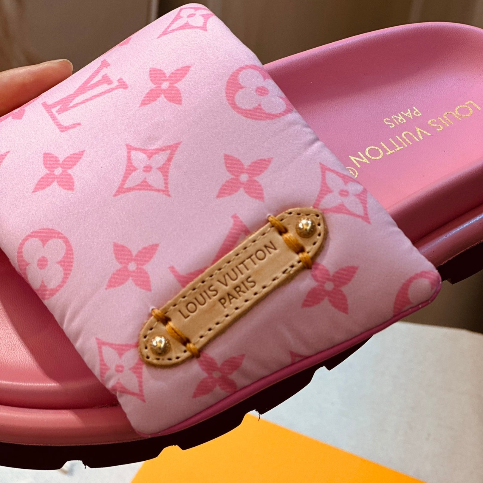 Lv Pool Pillow Flat Comfort Pink Flip Flops