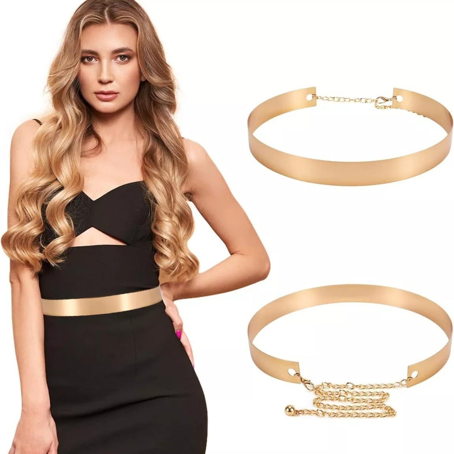 Cinto Feminino Dourado Waist Chain