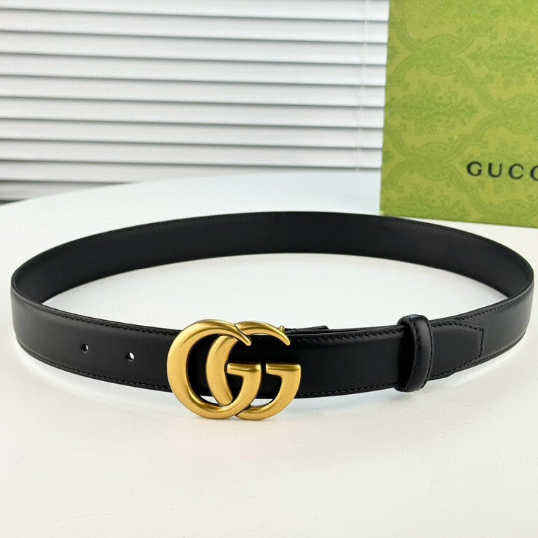 GG Black Belt with Gold 3cm wide