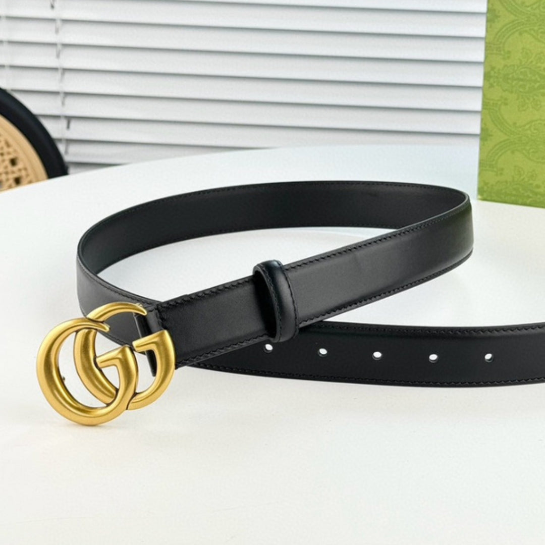 GG Black Belt with Gold 3cm wide