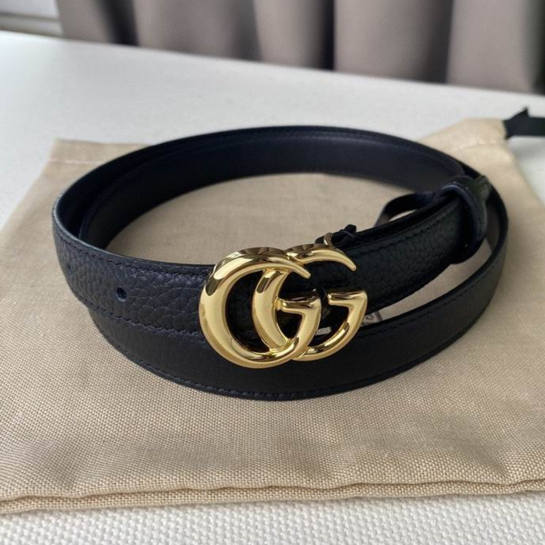 GG black belt with shiny gold 2cm wide