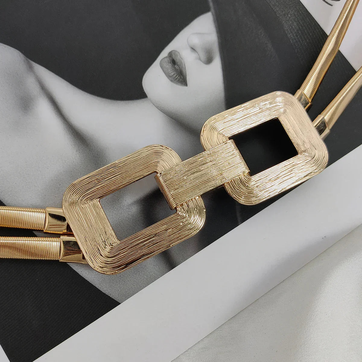 Women's Square Shine Gold Belt