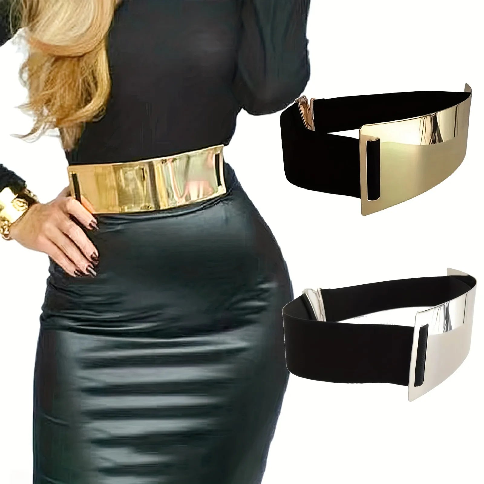 Luxury Metallic Glossy Women's Belt