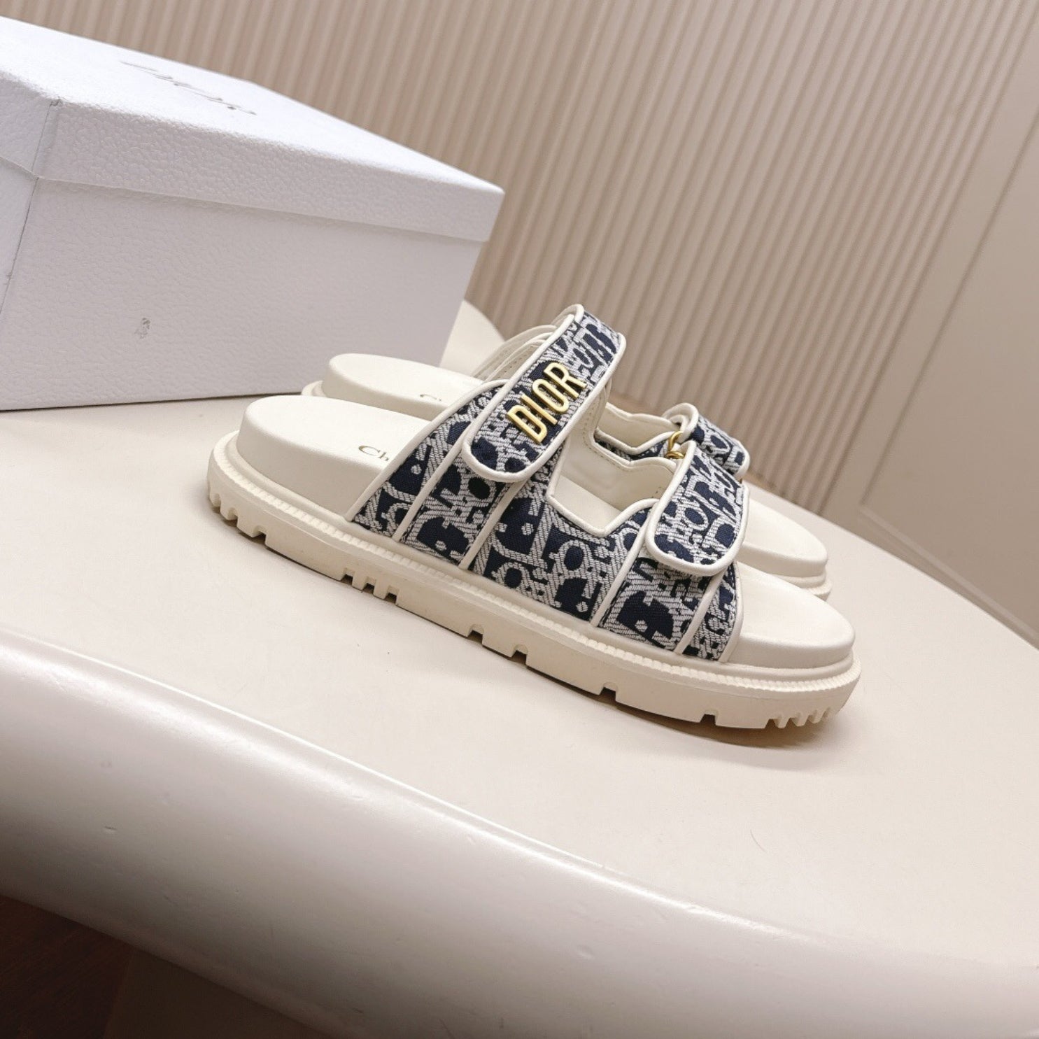 Dio Dioract Slide Sandal White and Blue