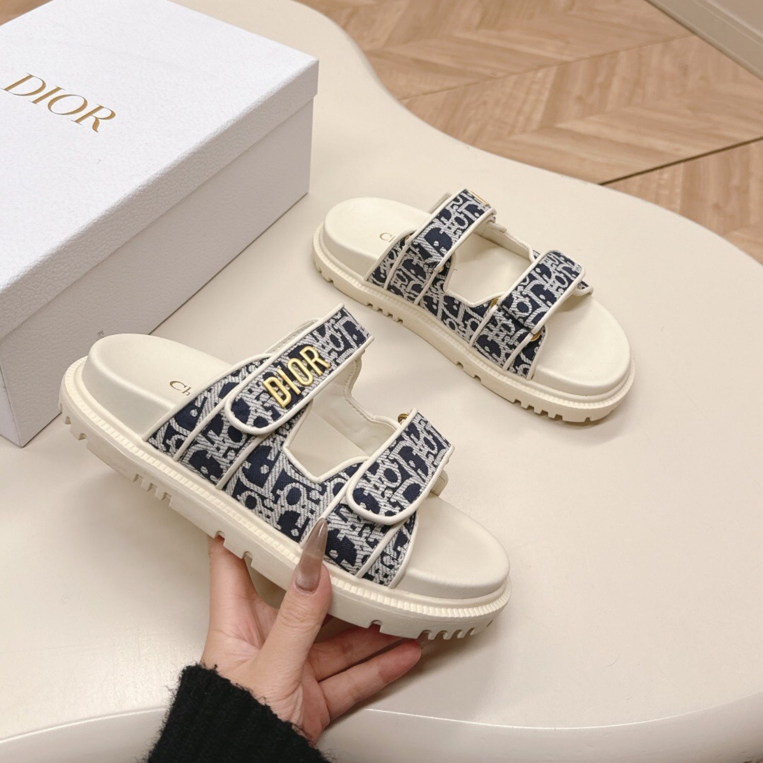 Dio Dioract Slide Sandal White and Blue