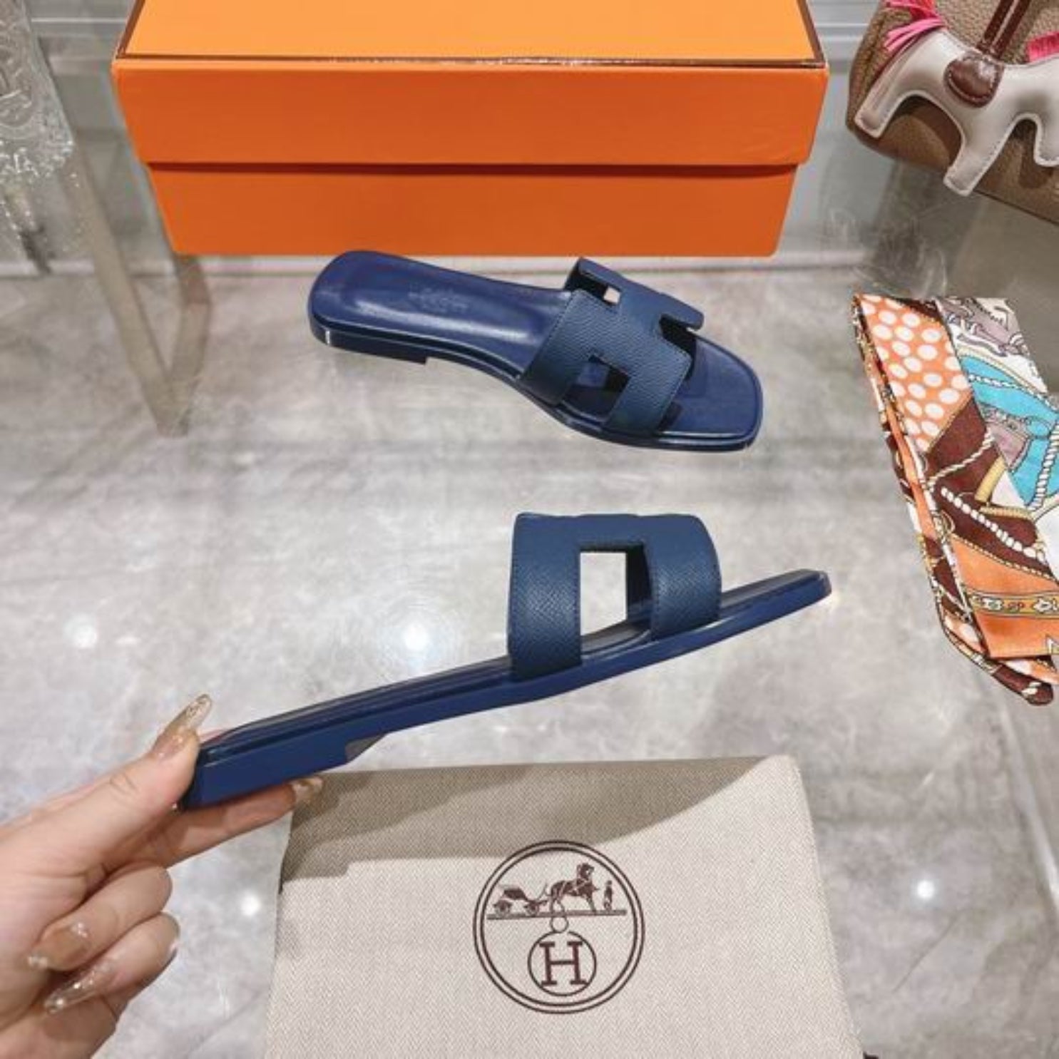 HRMS Oran Navy Blue Sandal