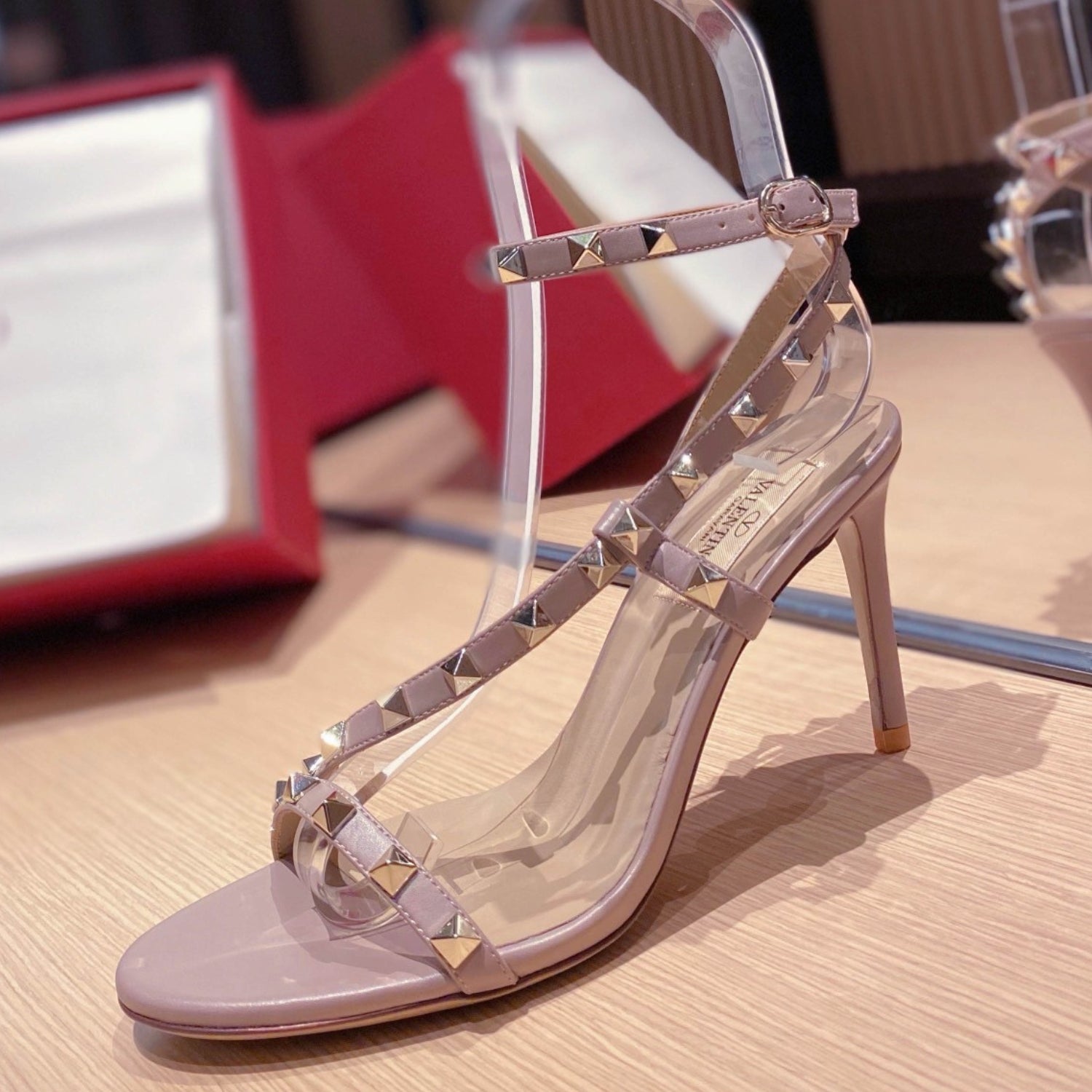 VLT Light Brown Leather Sandal with Details 8cm Heel
