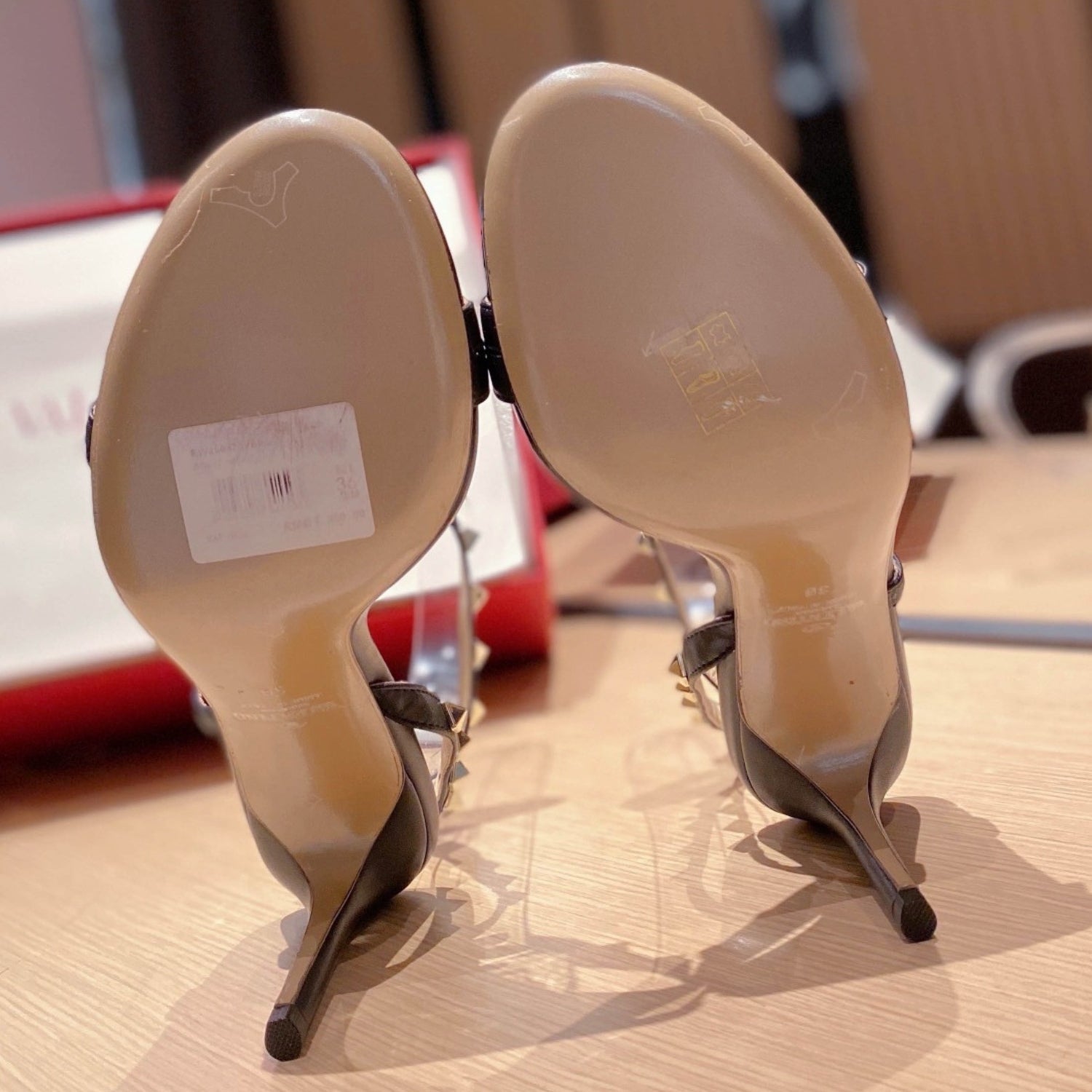 VLT Black Matte Leather Sandal with details, 8cm heel