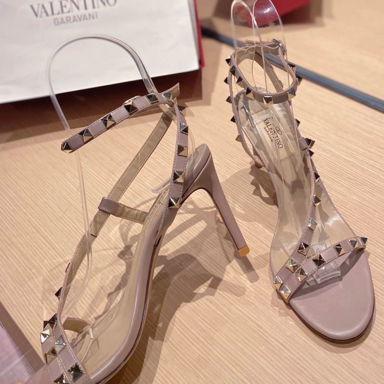 VLT Light Brown Leather Sandal with Details 8cm Heel