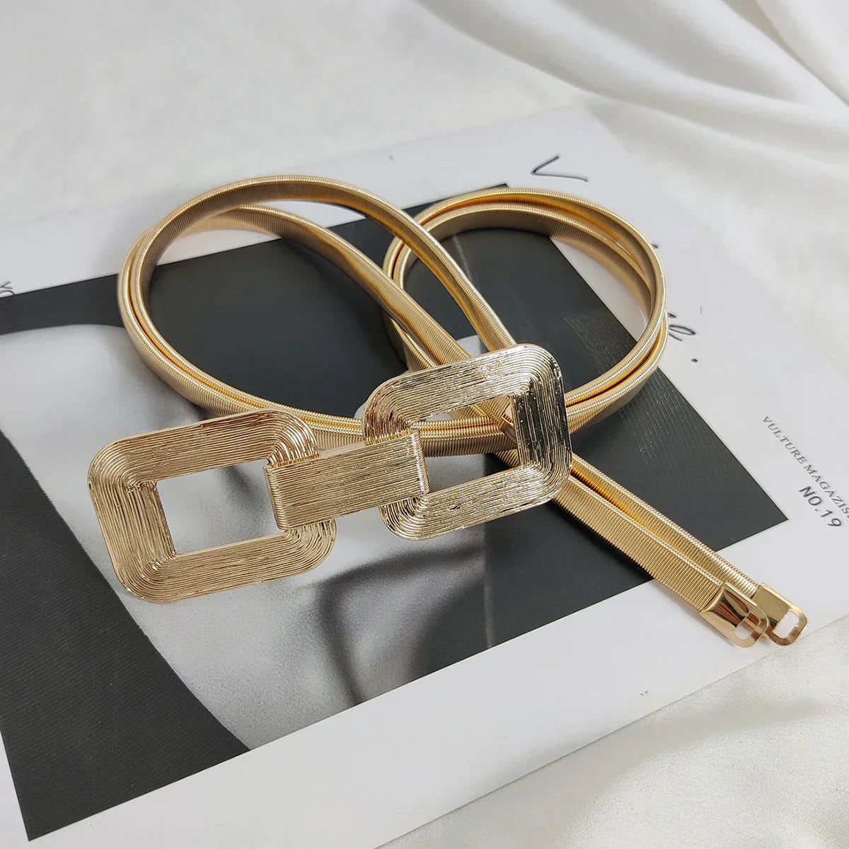 Women's Square Shine Gold Belt