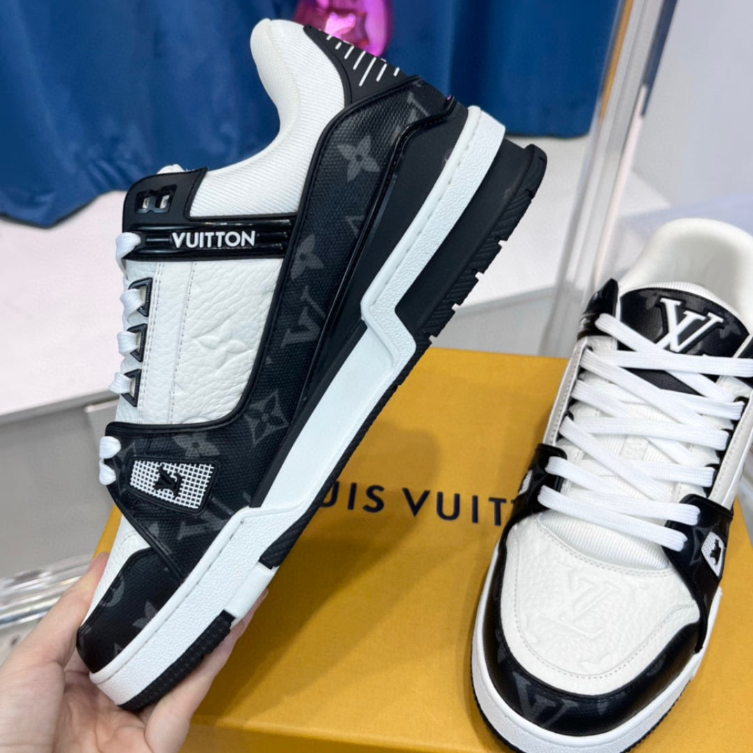 Black LV Trainer Sneakers